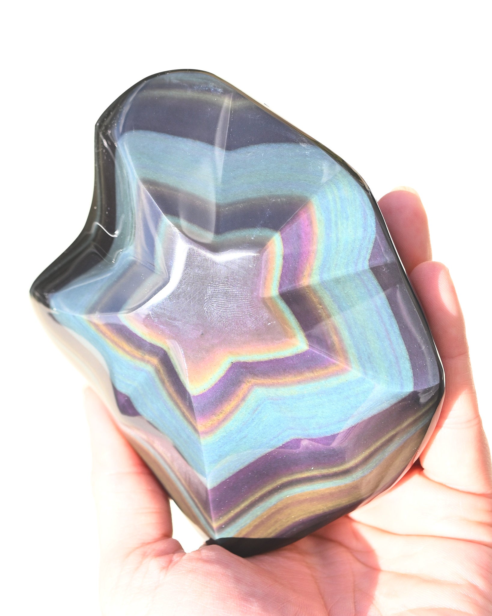Rainbow Obsidian Star Freeform 5in