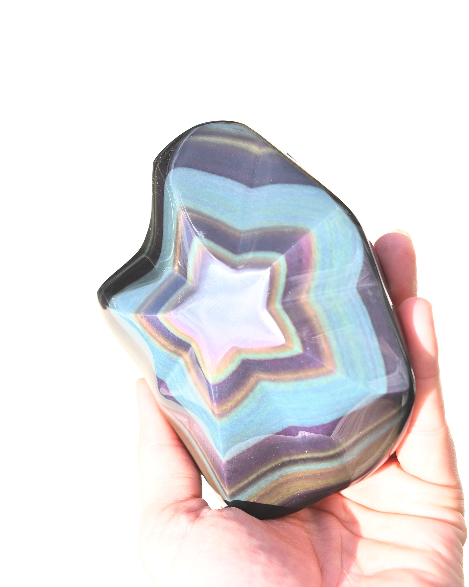 Rainbow Obsidian Star Freeform 5in