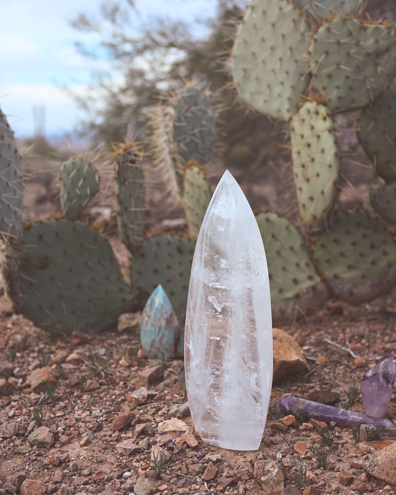 Large Clear Quartz Flame – Brazil 8.8lbs - clear quartz crystal view 7