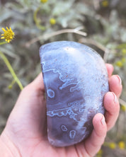 Blue Lace Agate Geode Freeform - agate crystal geode view 7