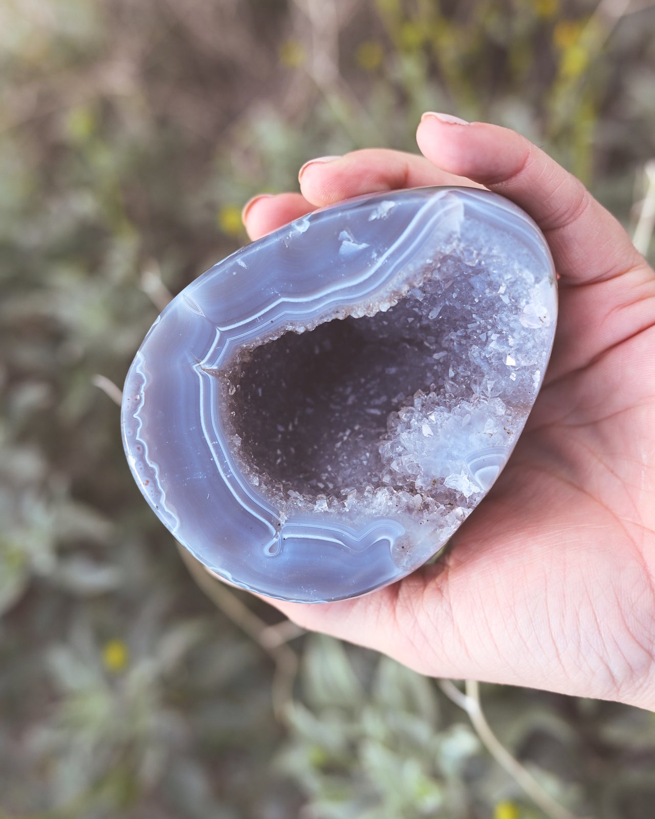 Blue Lace Agate Geode Freeform - agate crystal geode for sale at Crystals.com