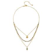 Tourmaline Triple Stone Necklace 18kt Gold - Image 2 - Crystals.com