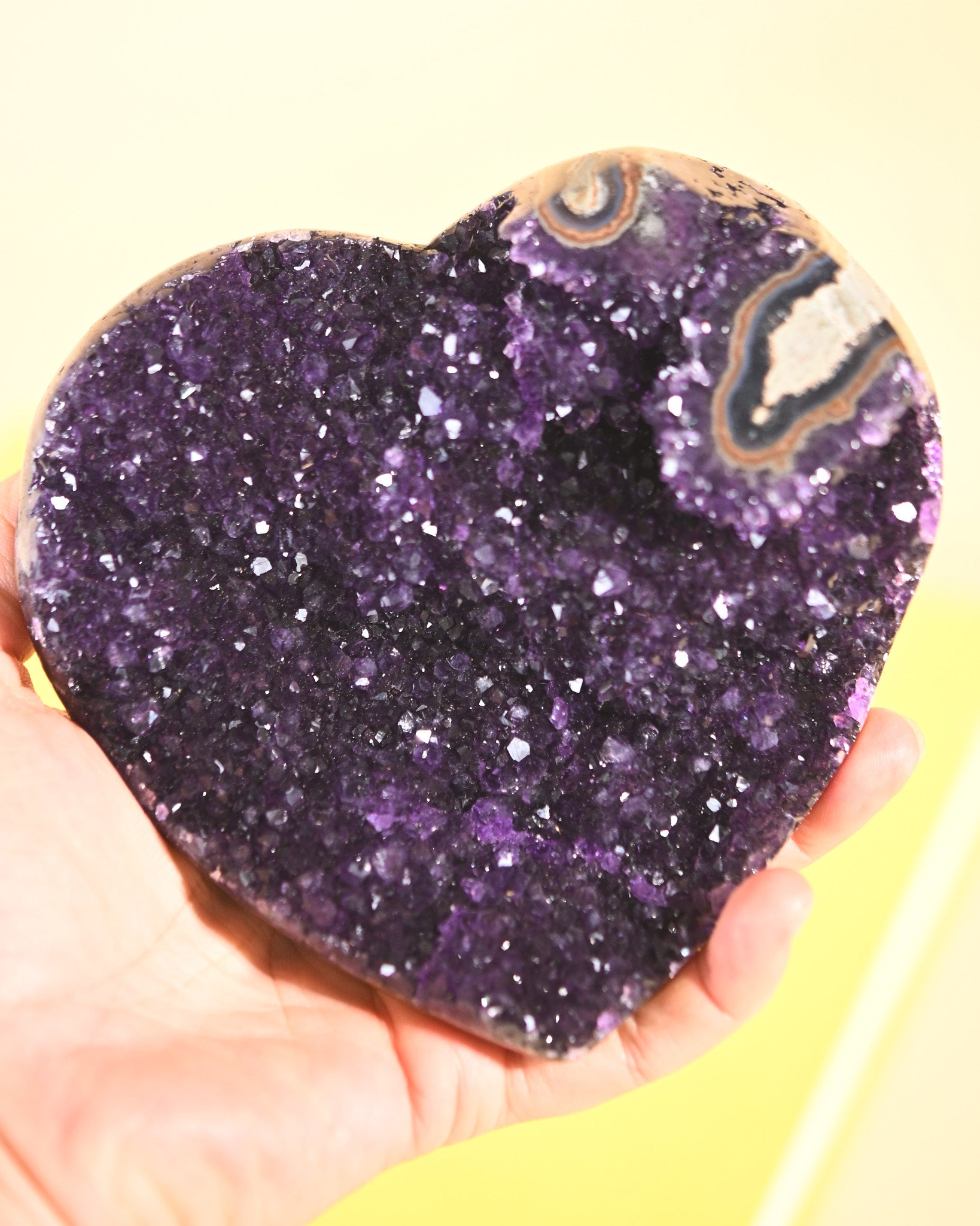 Amethyst Geode Heart 4.5in