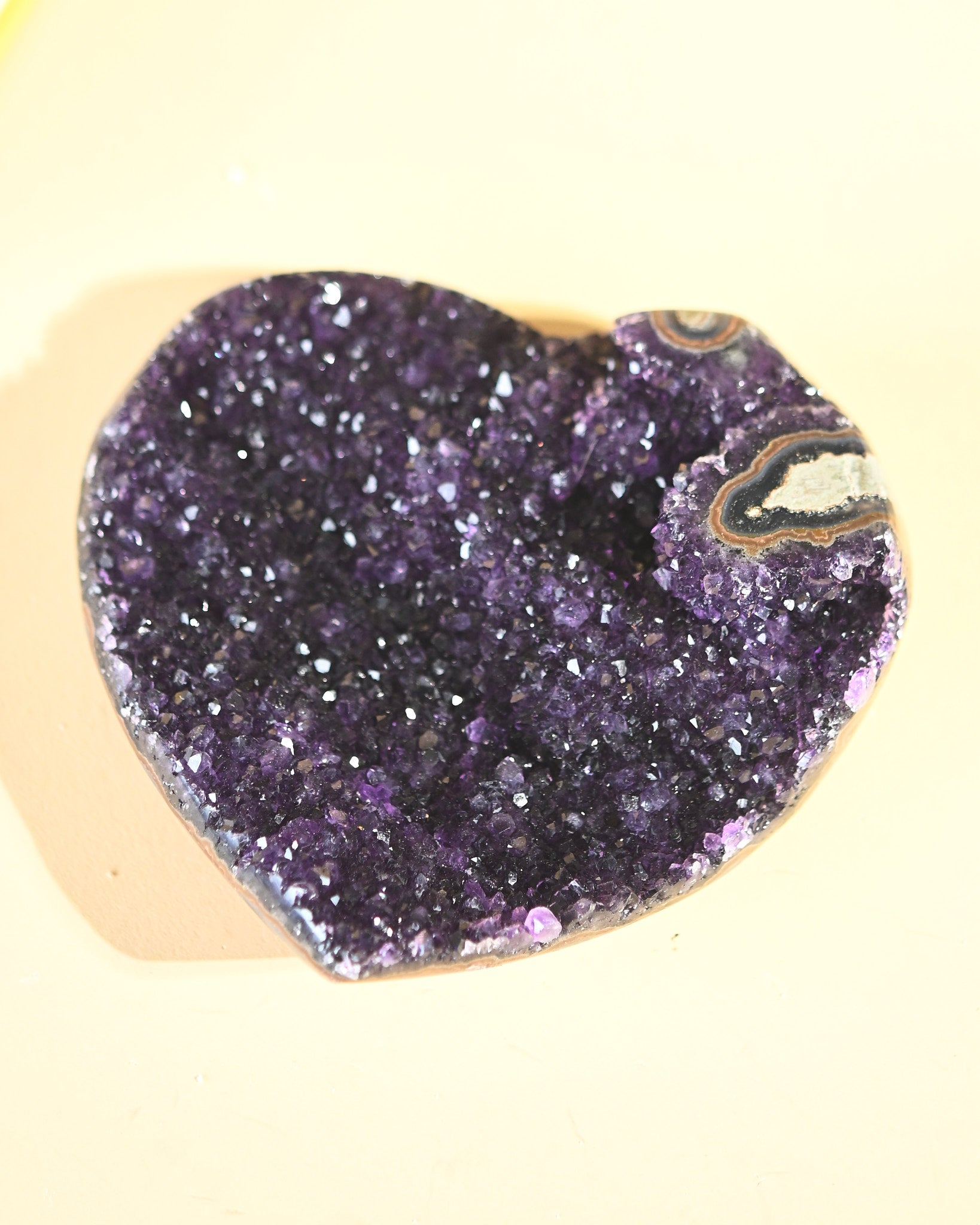 Amethyst Geode Heart 4.5in