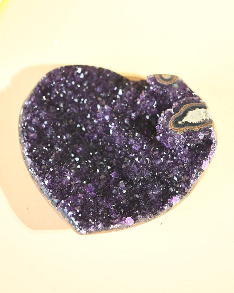 Amethyst Geode Heart 4.5in 265g