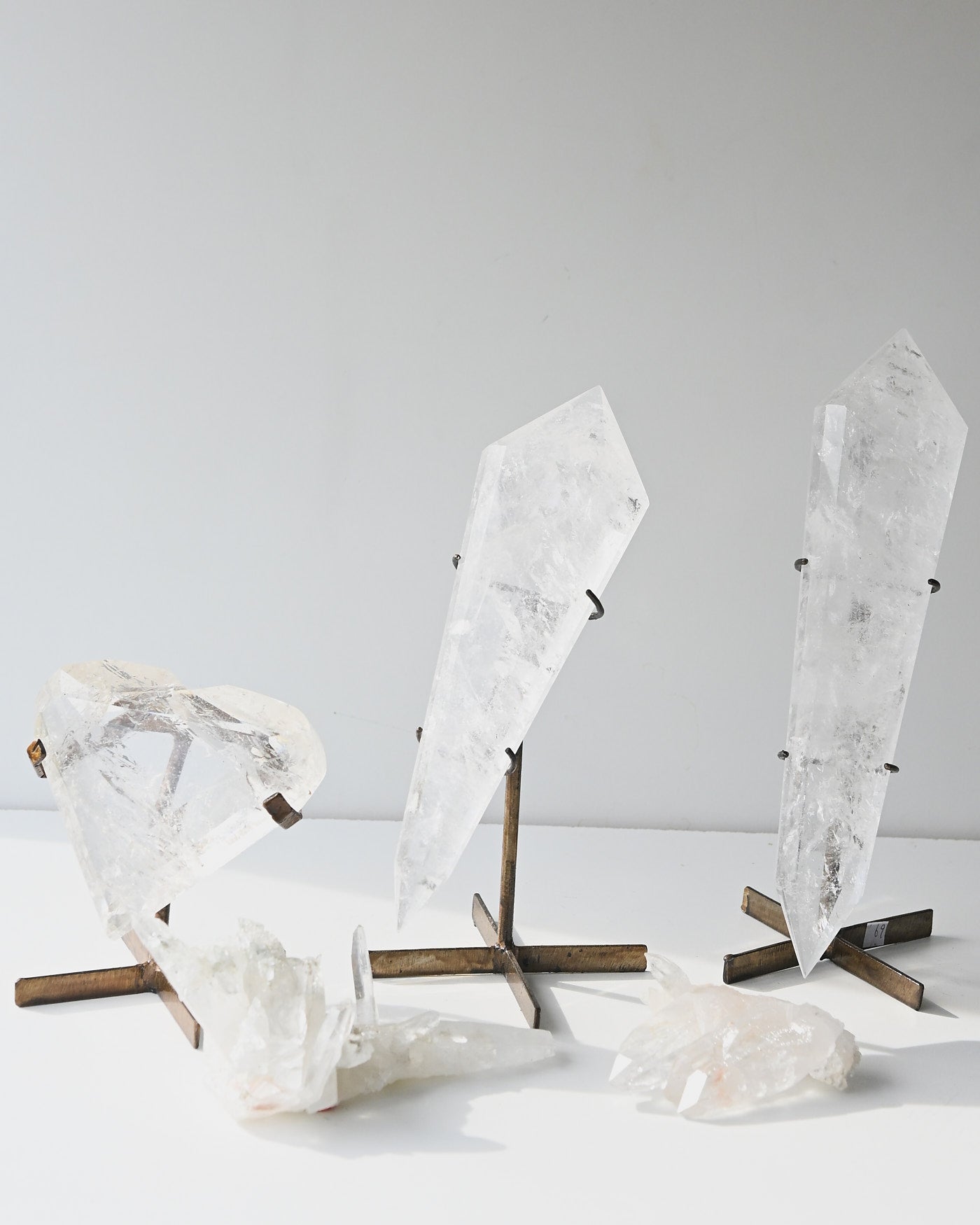 Clear Quartz Double Terminated Point on Stand