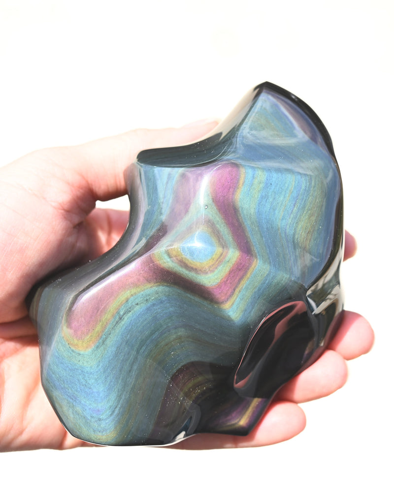 Rainbow Obsidian Abstract Freeform 4in