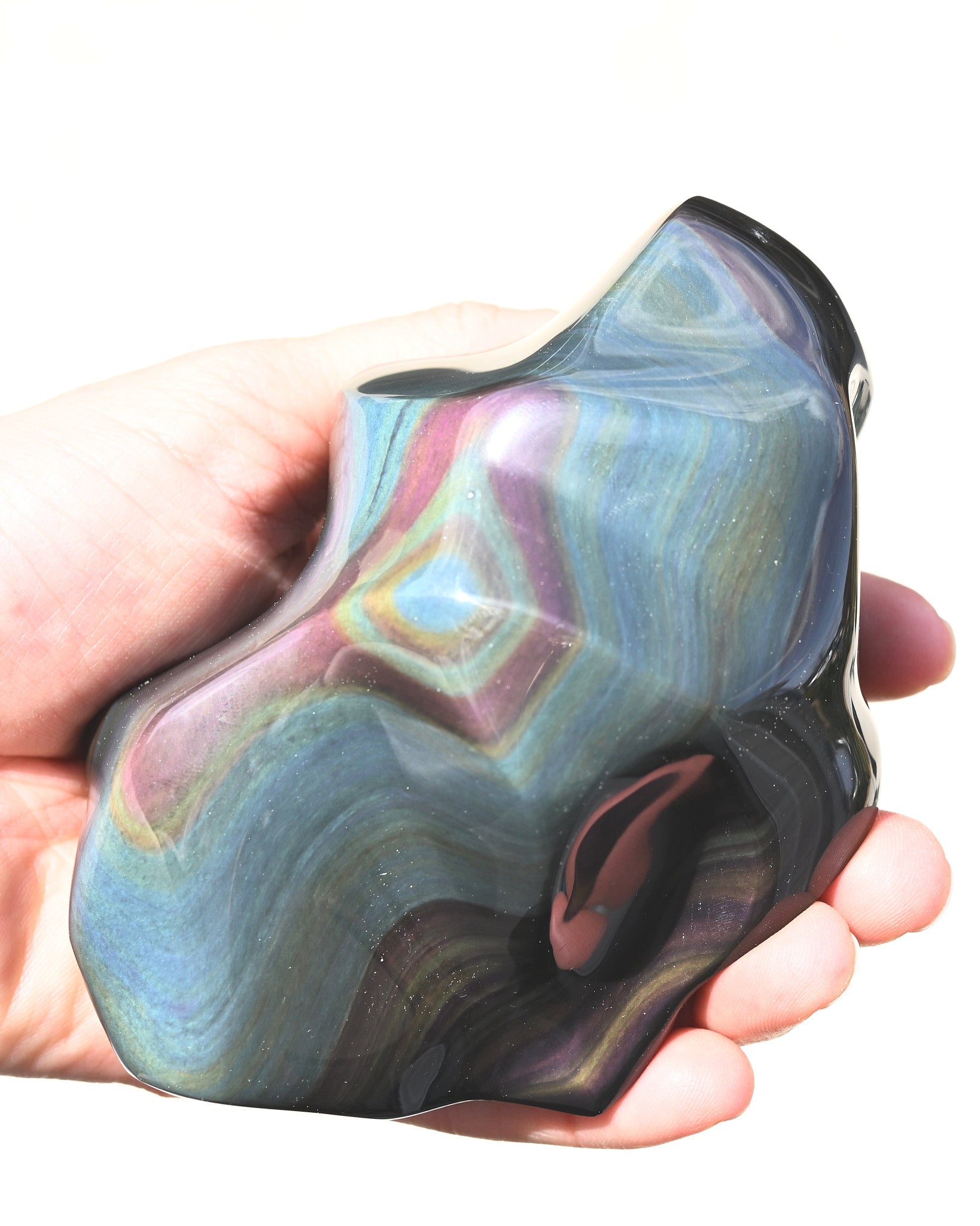 Rainbow Obsidian Abstract Freeform 4in