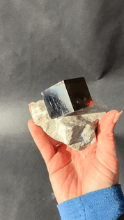 Pyrite Cube on Matrix 1.3lbs - pyrite crystal rough natural for sale at Crystals.com