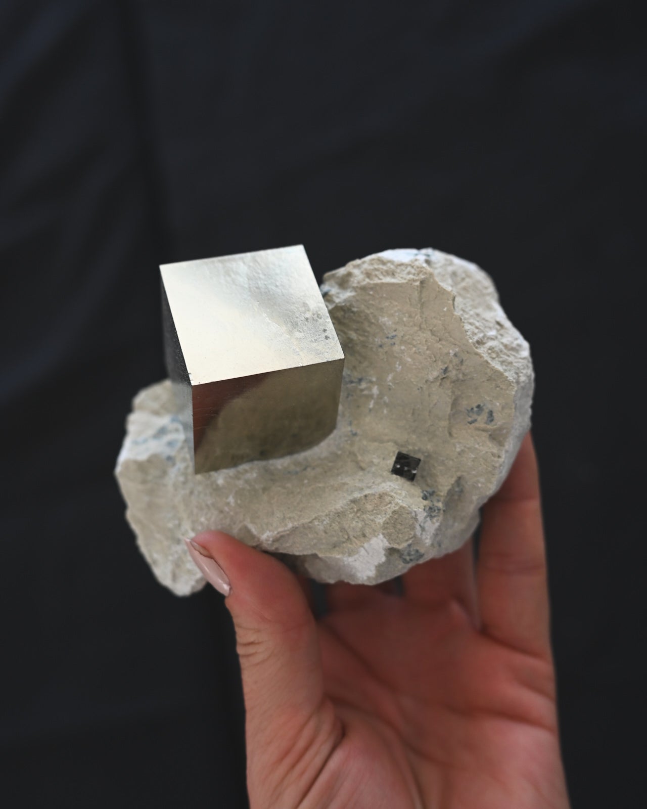 Pyrite Cube on Matrix