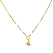 White Topaz Sun Pendant Necklace 18kt Gold - Crystals.com
