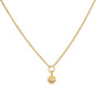 White Topaz Mini Sun Pendant Necklace — 16" Gold