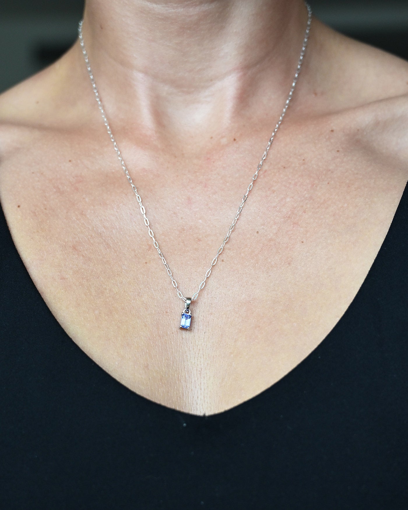 Emerald-Cut Tanzanite Necklace