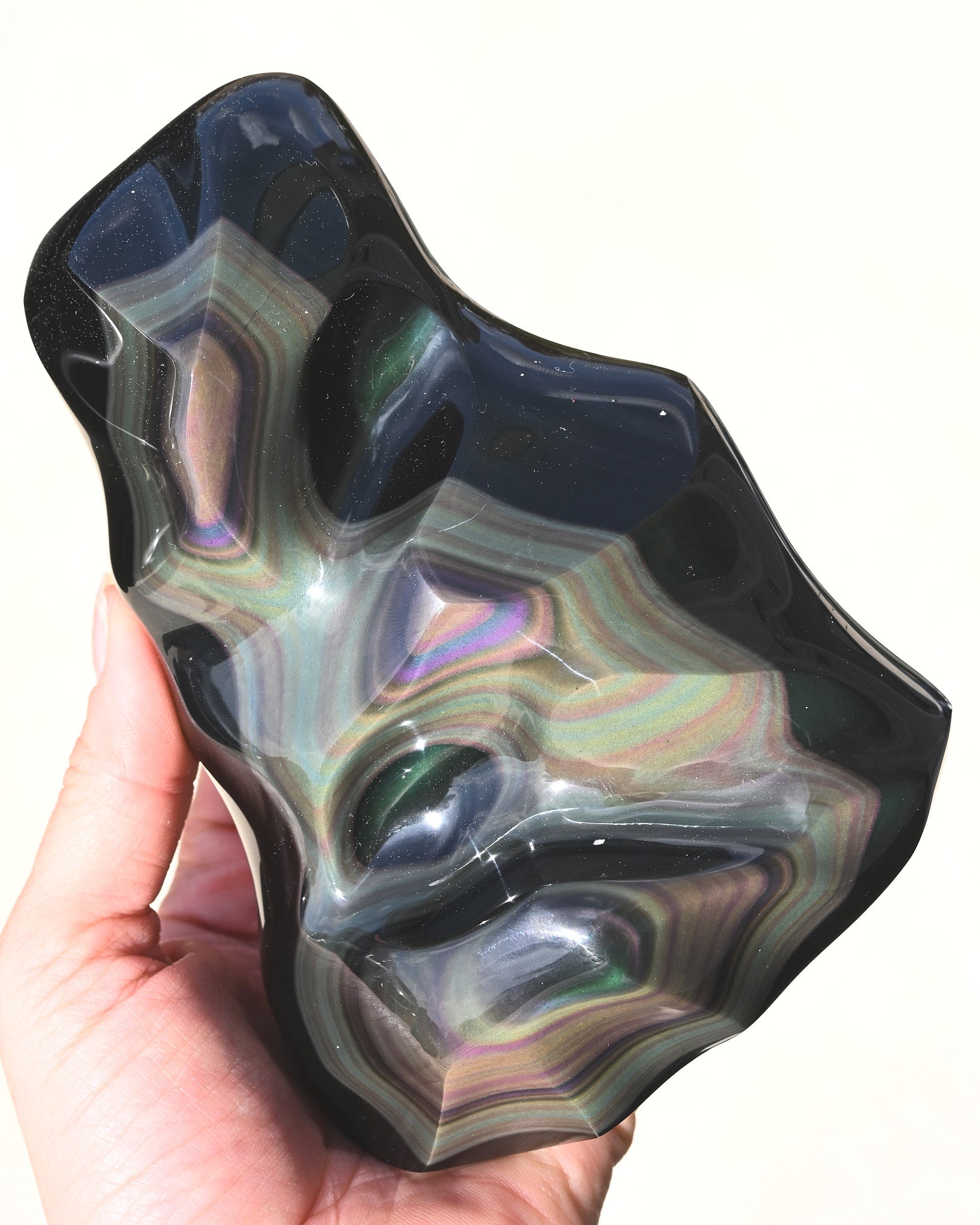Rainbow Obsidian Abstract Freeform 6in
