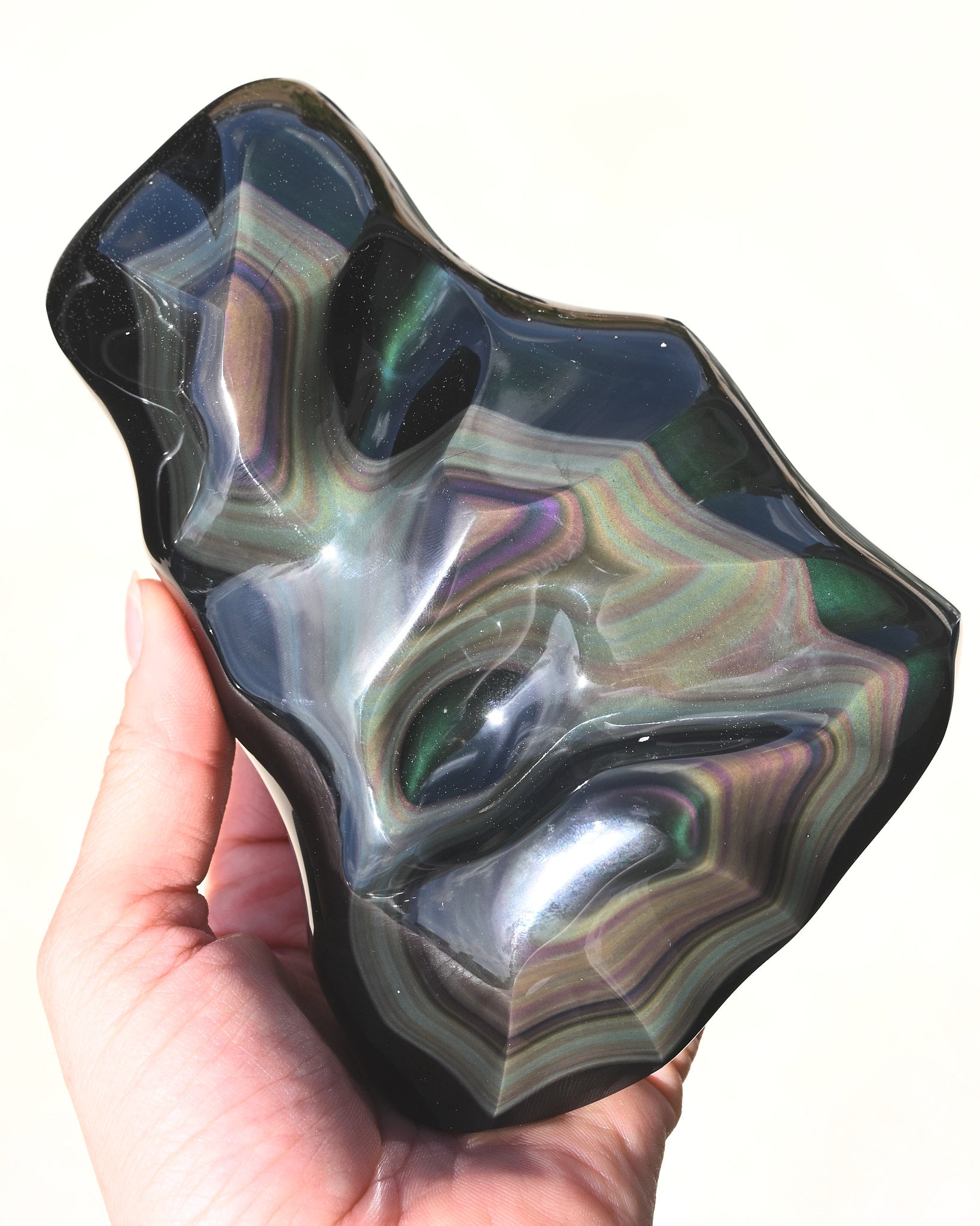Rainbow Obsidian Abstract Freeform 6in