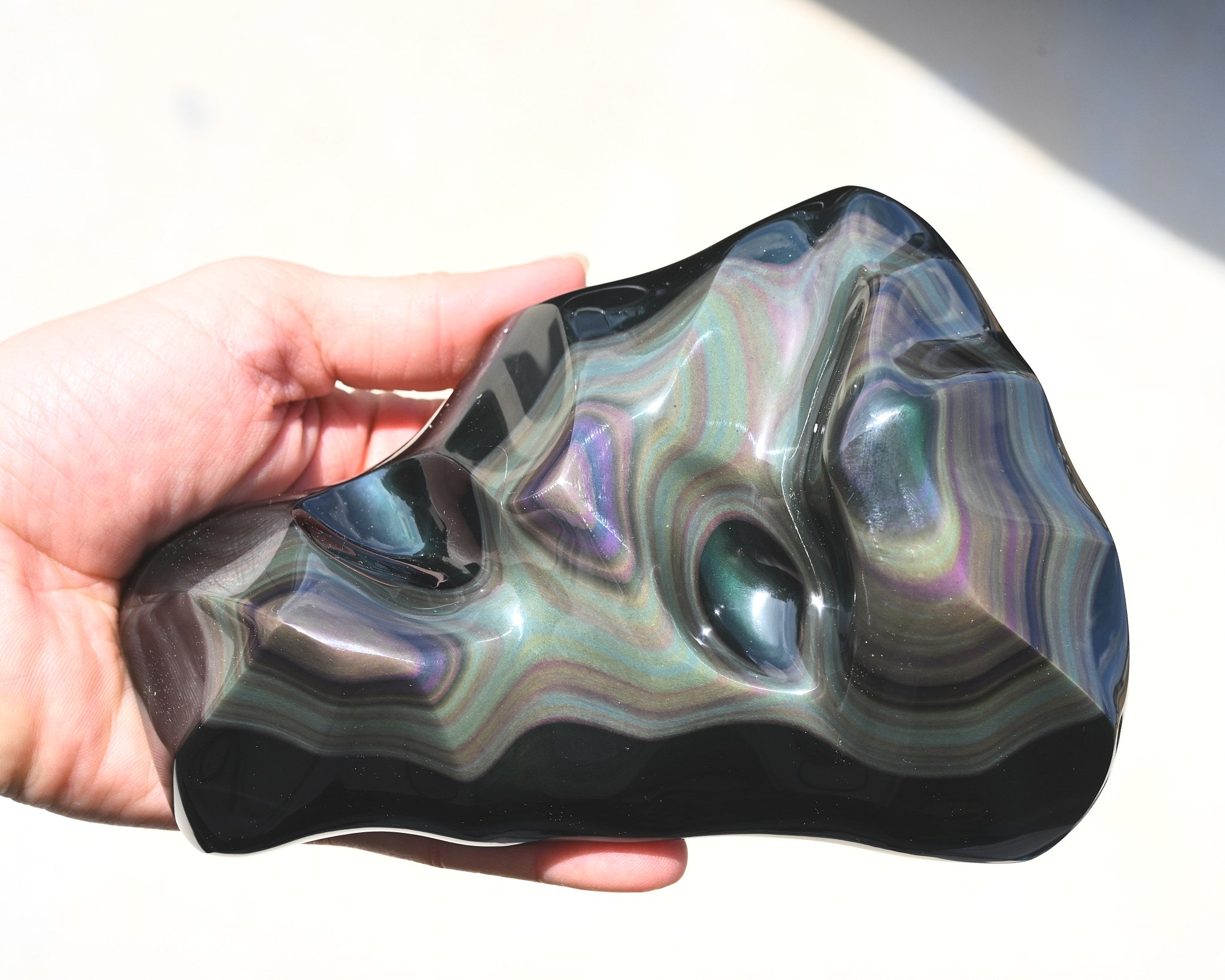 Rainbow Obsidian Abstract Freeform 6in