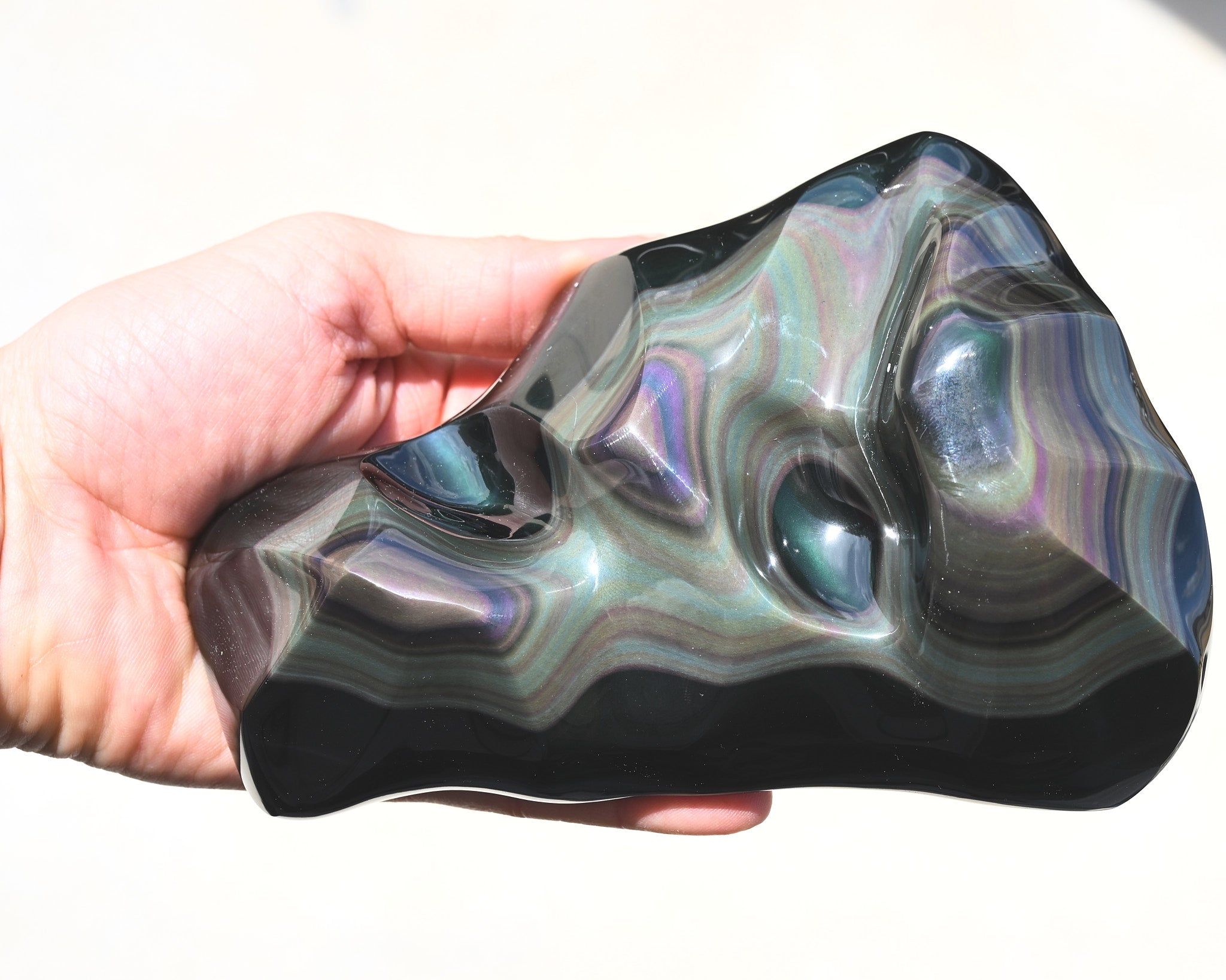 Rainbow Obsidian Abstract Freeform 6in