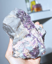Natural Rough Lepidolite + Aquamarine 5in