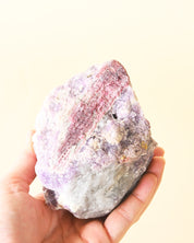 Natural Rough Lepidolite + Pink Tourmaline