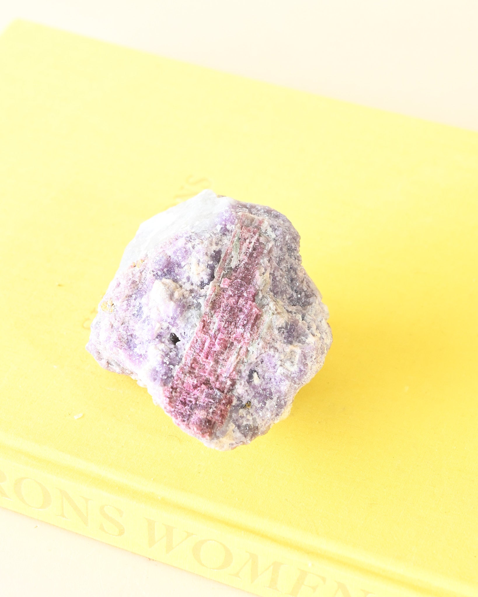 Natural Rough Lepidolite + Pink Tourmaline