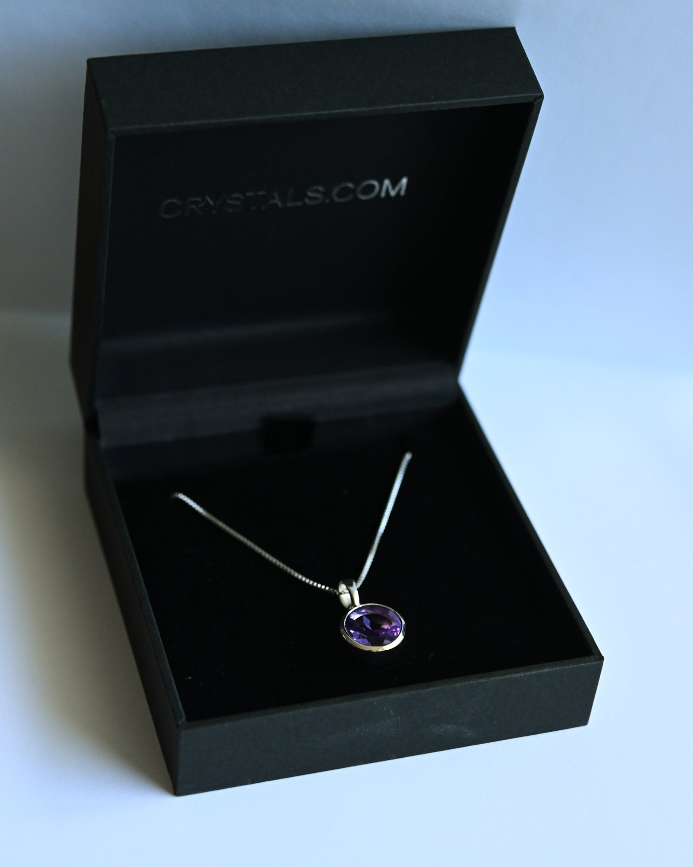 Amethyst Pendant in Crystals.com gift box