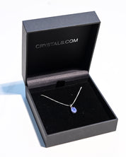 Tanzanite solitaire necklace packaging detail