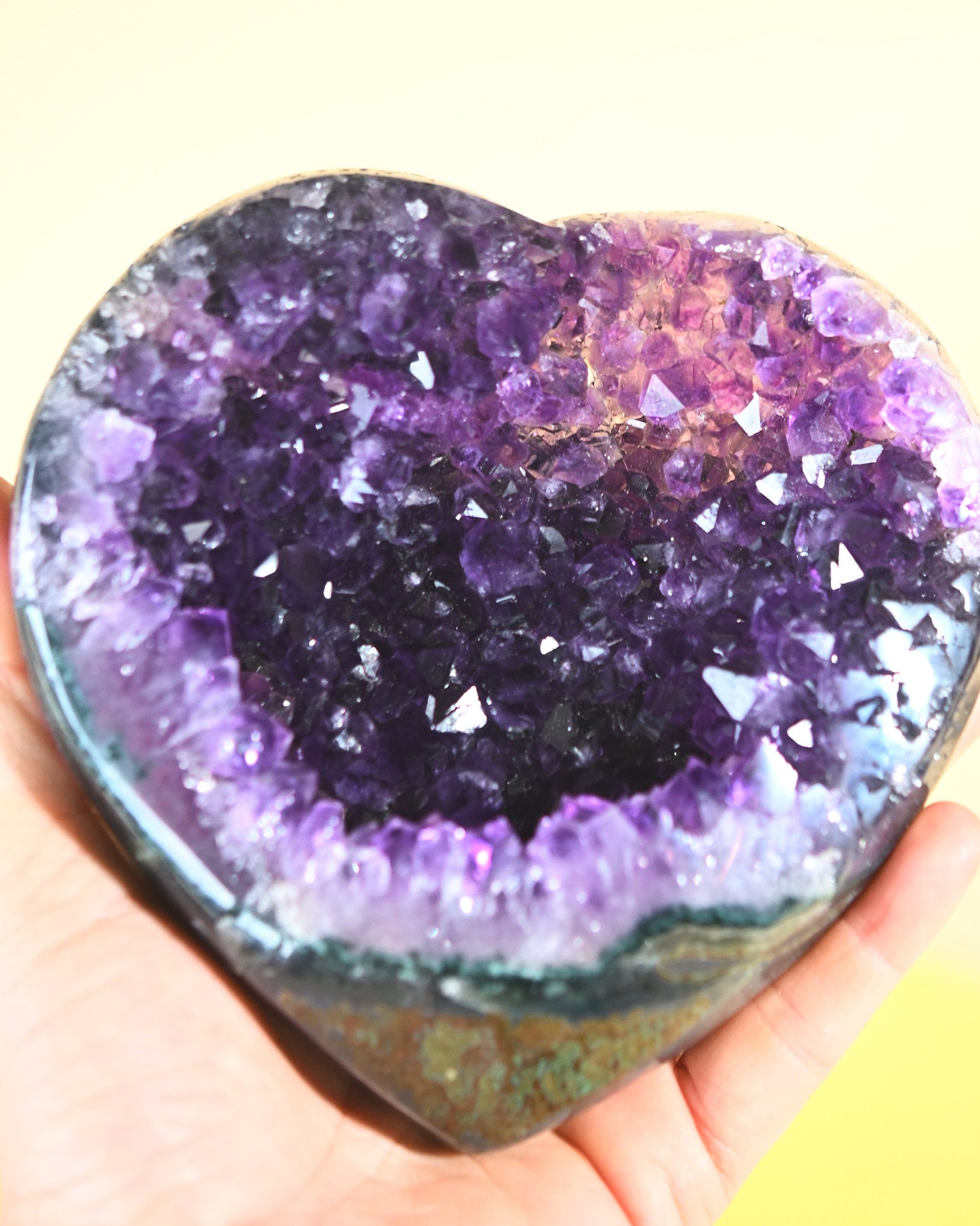 Amethyst Geode Heart 4.5in