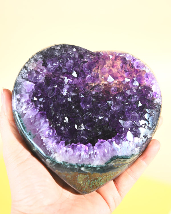 Amethyst Geode Heart 4.5in