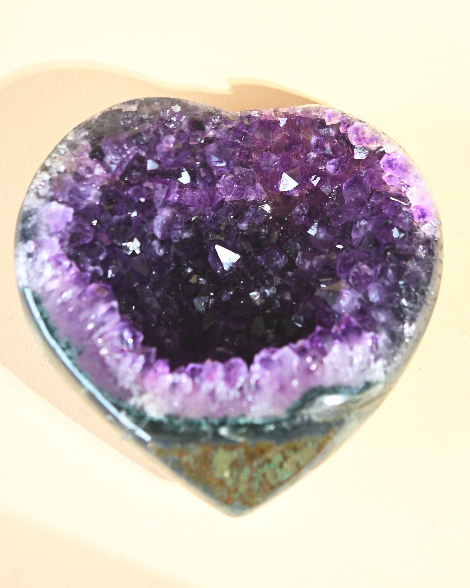 Amethyst Geode Heart 4.5in