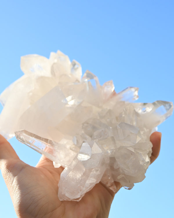 Clear Quartz Crystal Cluster 6in