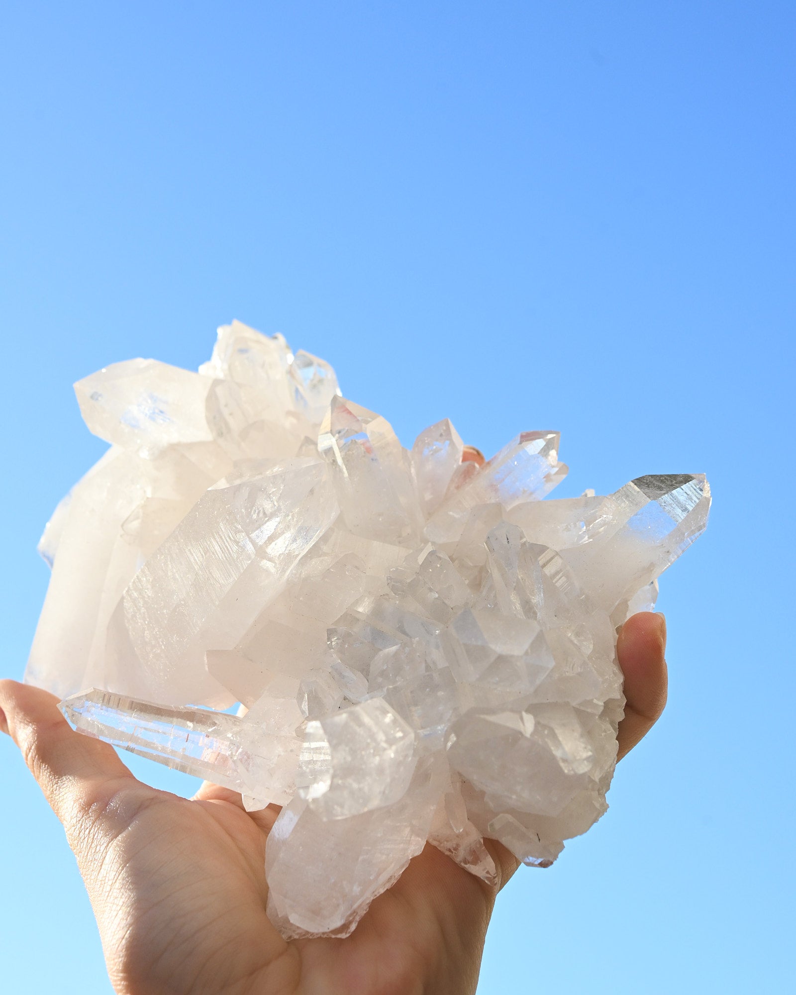 Clear Quartz Crystal Cluster 6in