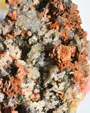 Chalcopyrite Hematite Red Quartz Crystal Cluster with Galena