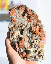 Chalcopyrite Hematite Red Quartz Crystal Cluster with Galena