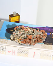 Chalcopyrite Hematite Red Quartz Crystal Cluster with Galena