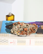 Chalcopyrite Hematite Red Quartz Crystal Cluster with Galena