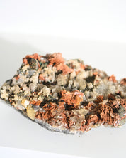 Chalcopyrite Hematite Red Quartz Crystal Cluster with Galena