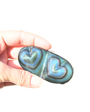 Rainbow Obsidian Double Heart 6.2lbs - obsidian crystal heart shaped close up detail