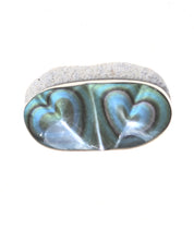 Rainbow Obsidian Double Heart 6.2lbs - obsidian crystal heart shaped side view