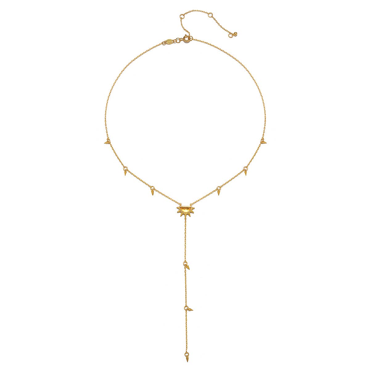 Citrine Sun Lariat Necklace 18kt Gold - Image 2 - Crystals.com
