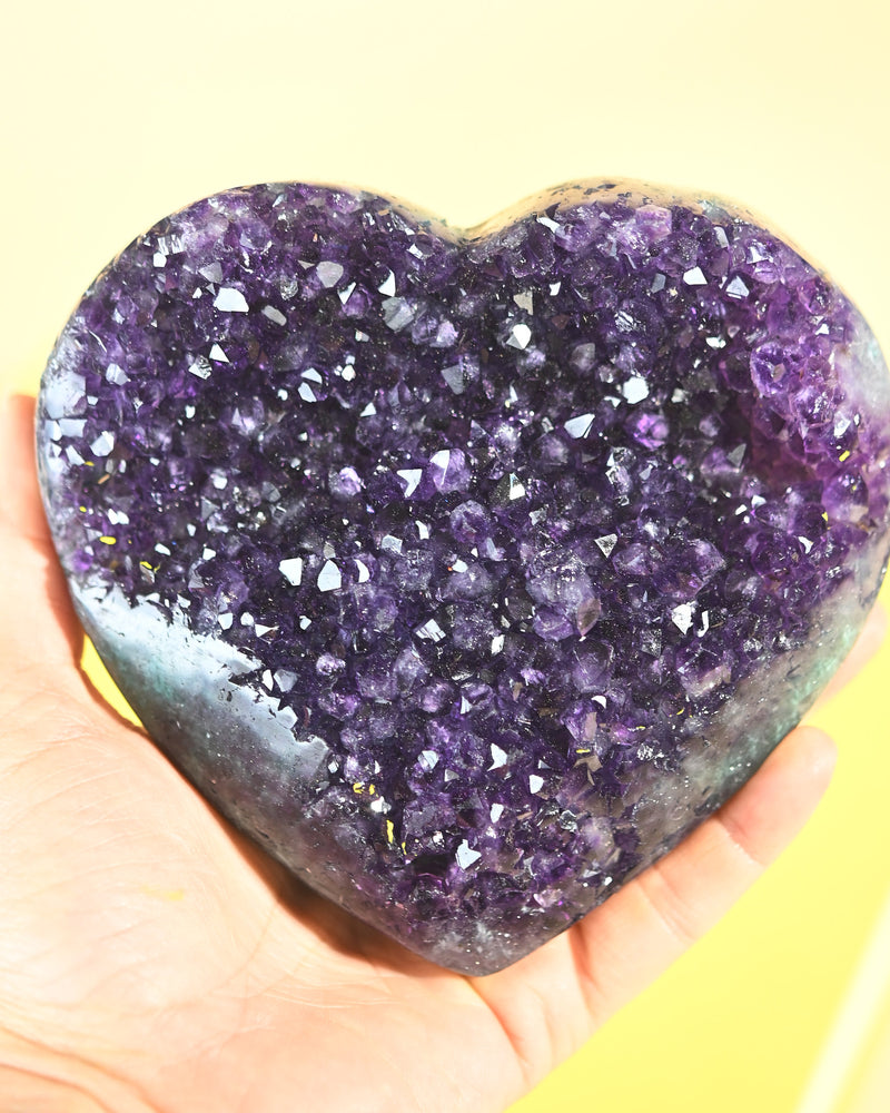 Amethyst Geode Heart 4.5in 265g No. 823