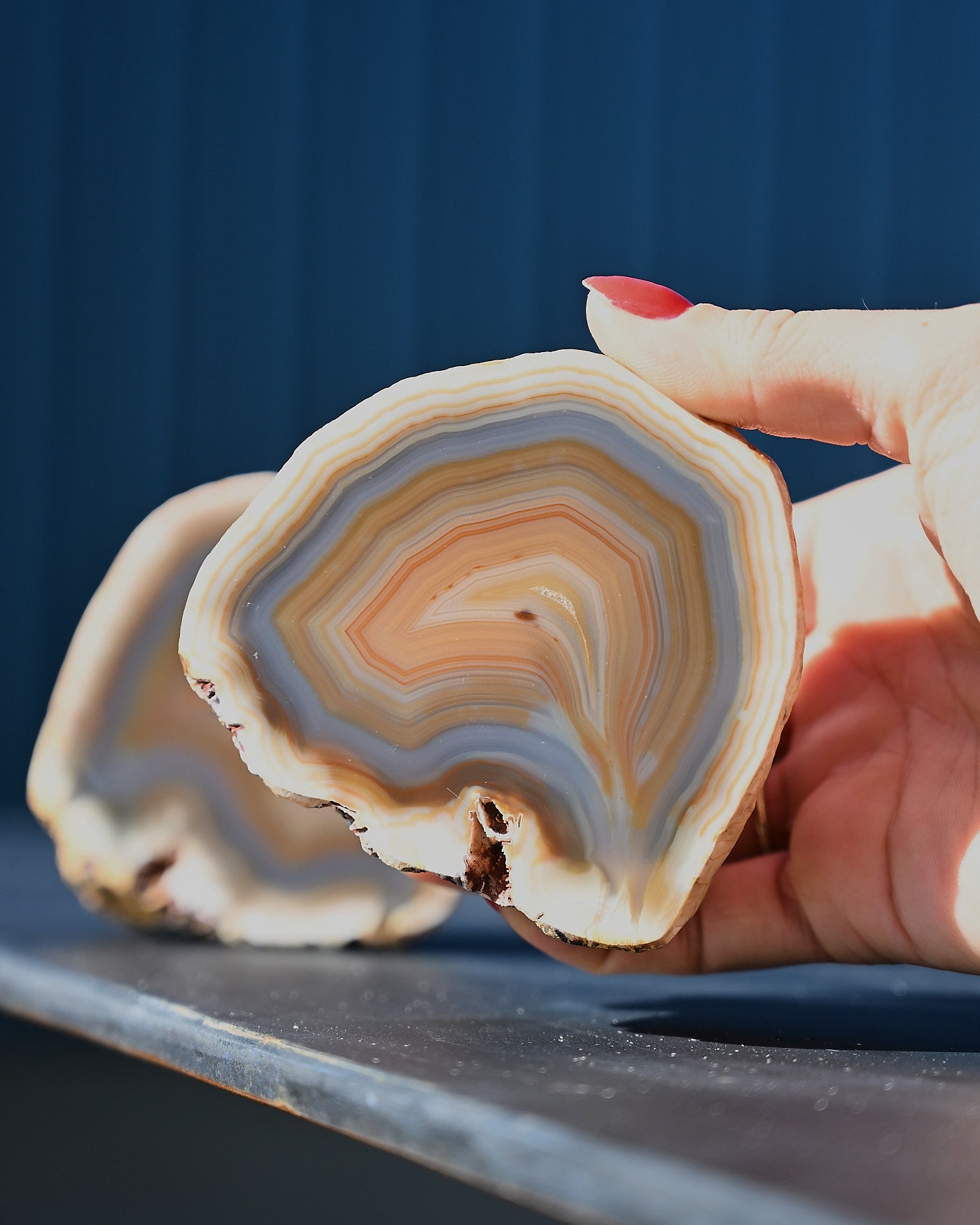 Brazil Agate Matched Pair 1.705 lbs 1950s