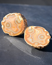 Brazil Agate Matched Pair 1.785 lbs 1950s