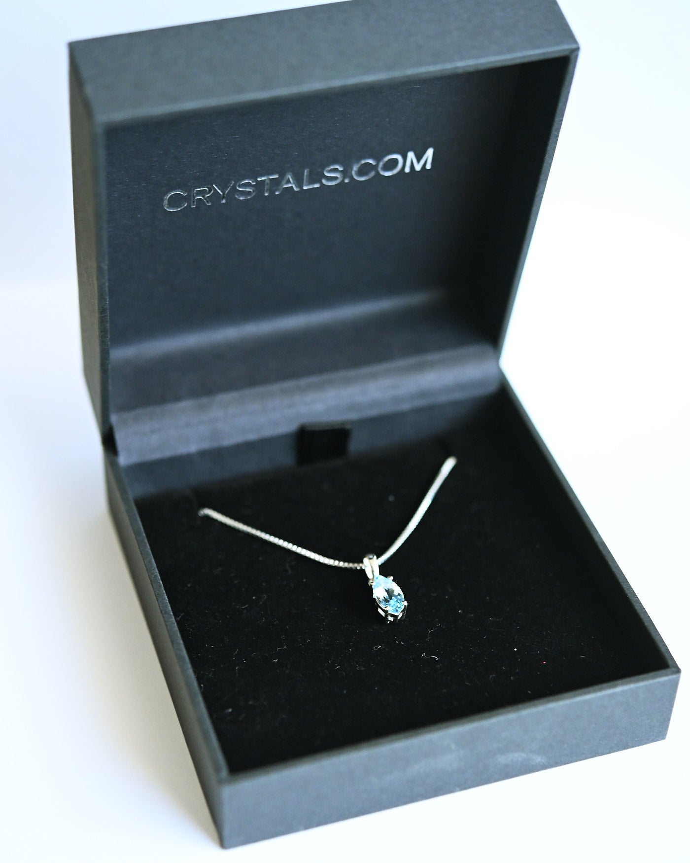 Blue Topaz Pendant in Crystals.com gift box