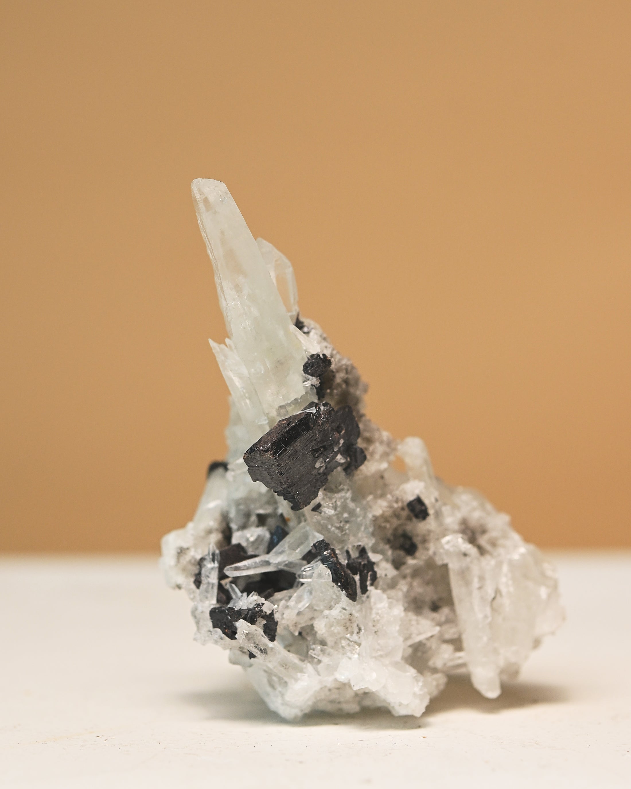 Sm Hubnerite with Quartz 3in