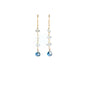 Herkimer Diamond & Blue Topaz Drop Earrings — 18k Gold Vermeil