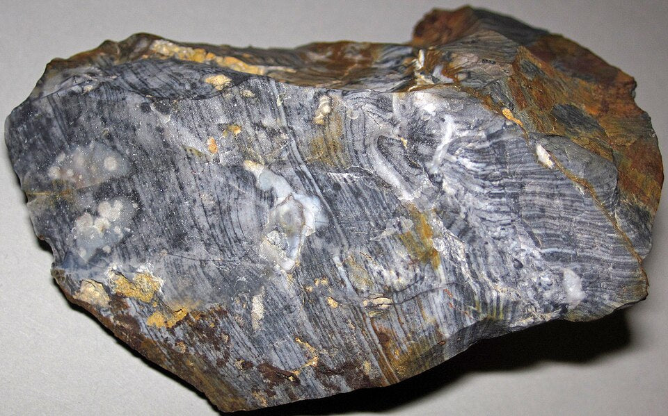Flint crystal — Black, gray, brown specimen, Trigonal crystal system