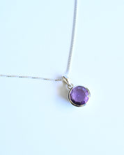 Amethyst Pendant — Sterling Silver