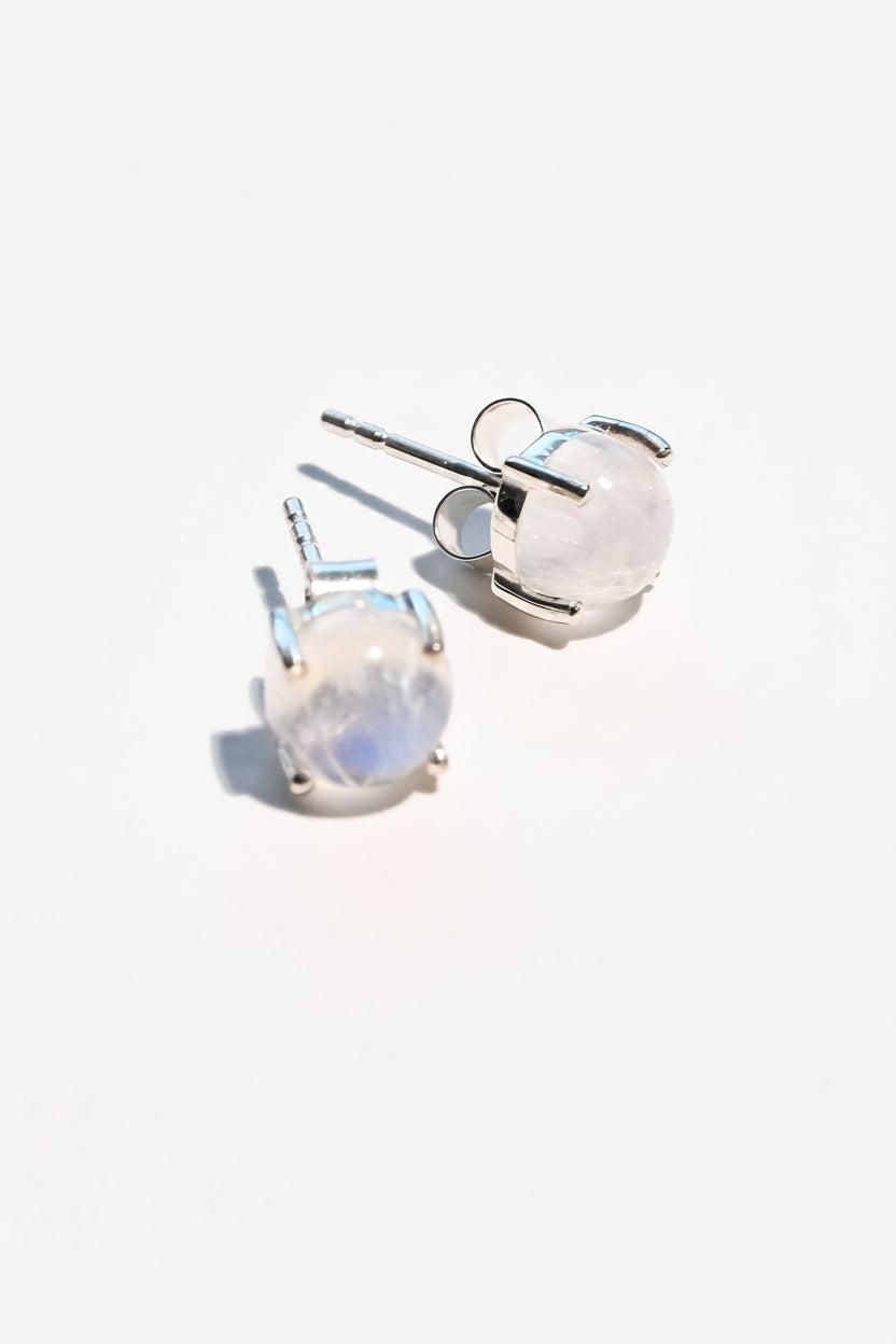 Glowing moonstone earrings pair