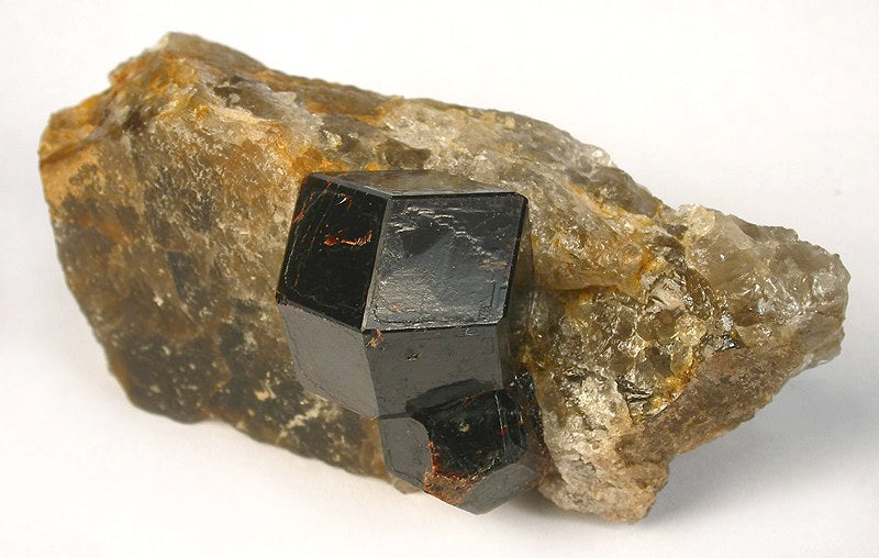 Almandine crystal — Deep red, brownish red specimen, Isometric crystal system