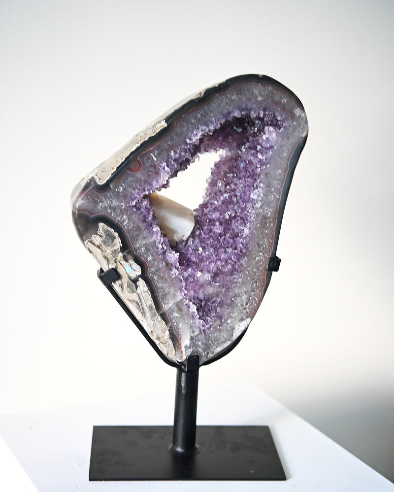 Amethyst w/ Calcite Geode on Stand 11lbs